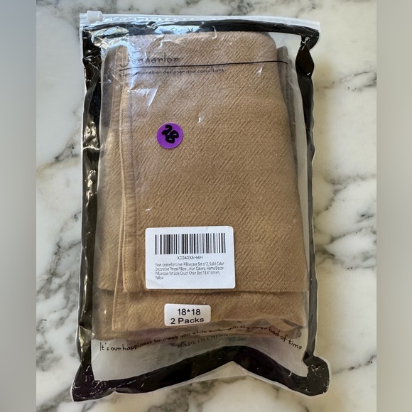 NWT Jeanerlor Linen Pillowease Set of 2 18”x18” (Pillow insert not included) - Picture 5 of 7